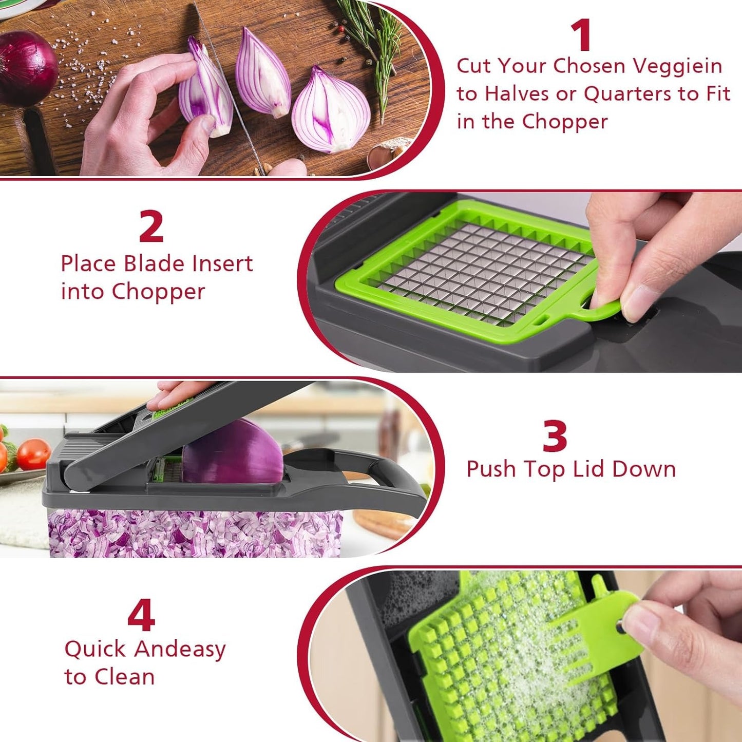 16-In-1 Multifunctional Vegetable Cutter & Slicer – Kitchen Tool With Interchangeable Blades
