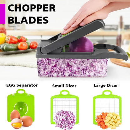 16-In-1 Multifunctional Vegetable Cutter & Slicer – Kitchen Tool With Interchangeable Blades